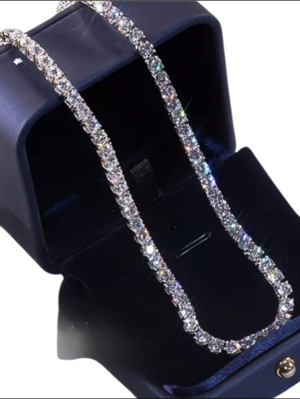 Silver 20" Tennis Necklace with Clear Crystals